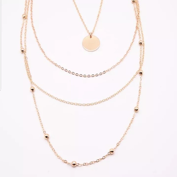 Multi Layer 2 Necklaces in One Gold Color - Picture 2 of 5